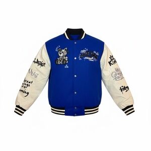 Varsity Blue and White Graphic Jacket size xl new